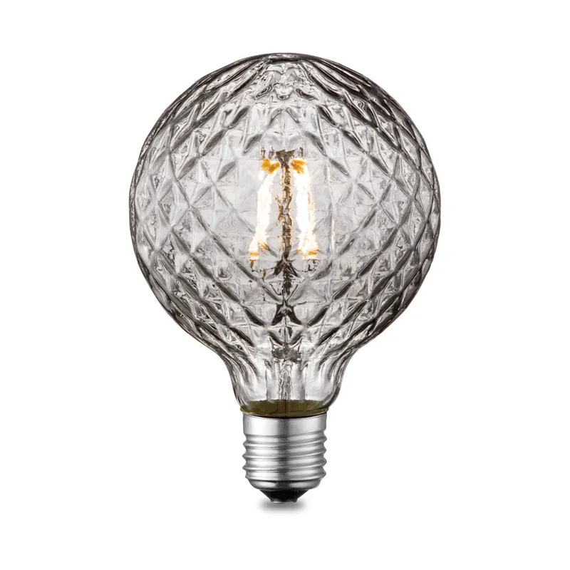Edison Vintage LED filament lichtbron Globe - Rook - G95 Deco - Retro LED lamp - 9.5/9.5/13.5cm - geschikt voor E27 fitting - Dimbaar - 4W 150lm 1800K - warm wit licht de Home Sweet Home en Smoke – photo produit