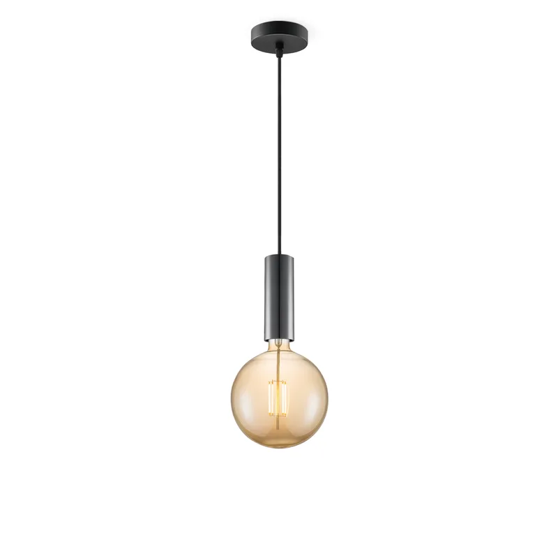 hanglamp Saga zwart Globe g180 de Home Sweet Home en Amber – photo produit