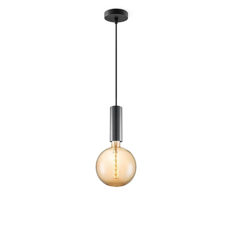 hanglamp Saga zwart Spiral g180 by Home Sweet Home in Amber – product photo