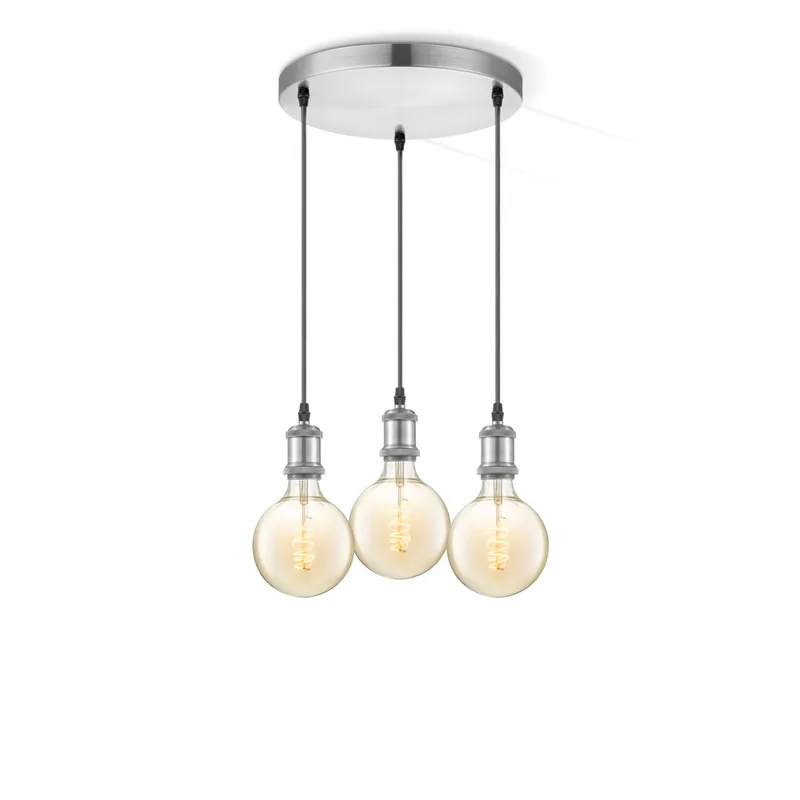 hanglamp Vintage 3l Spiral g125 - amber de Home Sweet Home en Argent, Rvs – photo produit