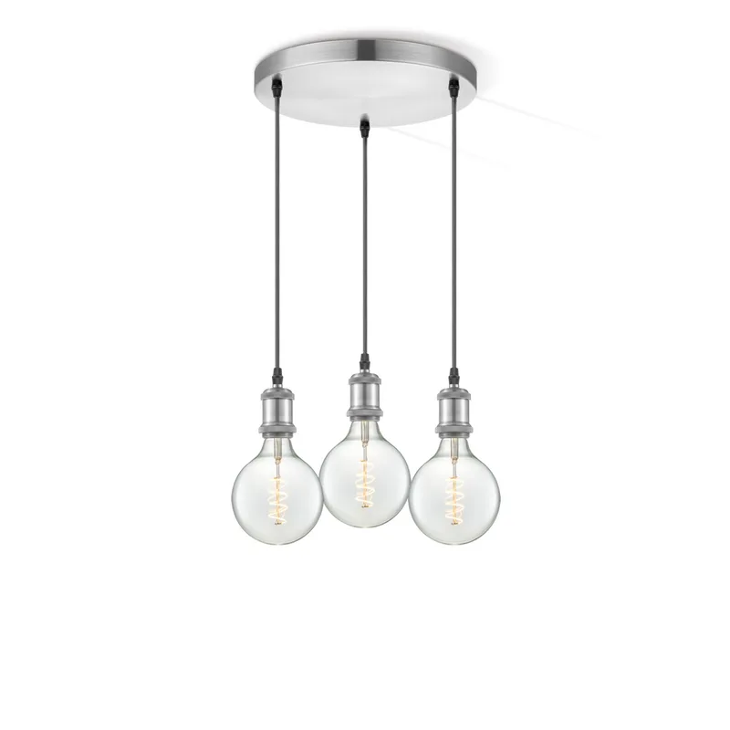 hanglamp Vintage 3L Spiral g125 - helder de Home Sweet Home en Argent, Rvs – photo produit
