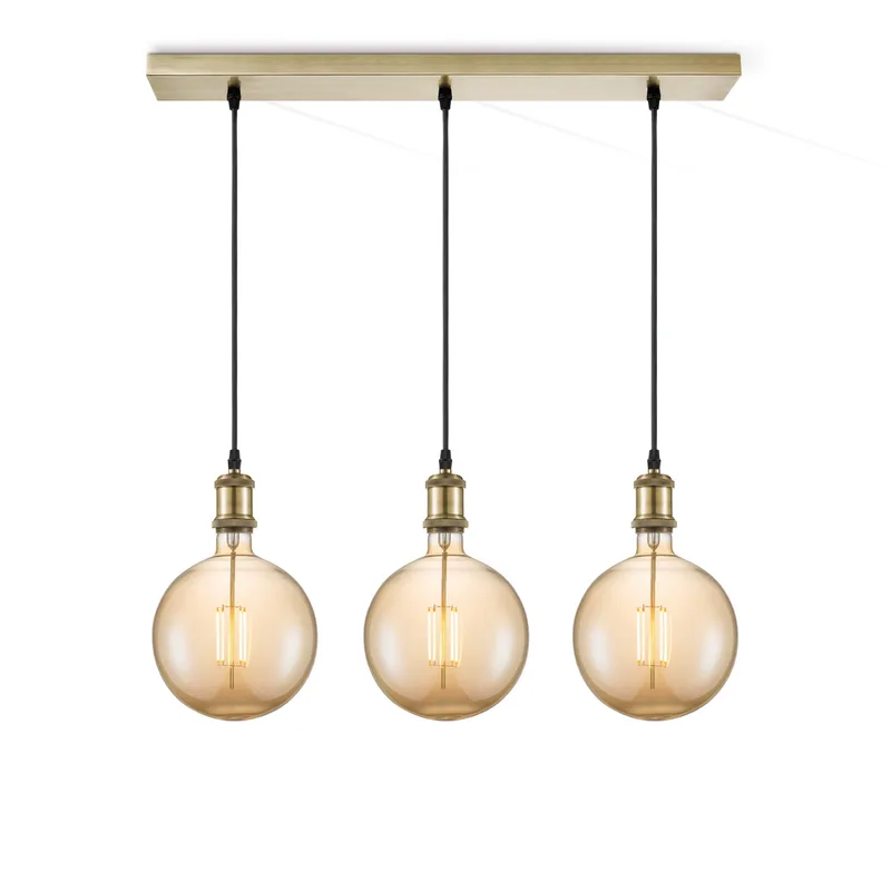 hanglamp Vintage brons 3L Beam Globe g180 de Home Sweet Home en Amber – photo produit