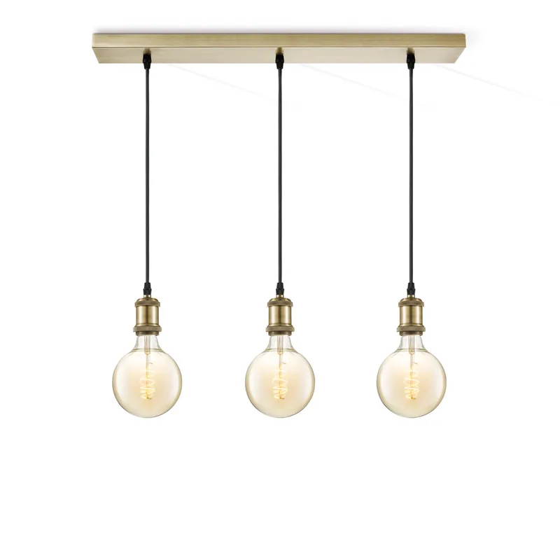 hanglamp Vintage brons 3L Beam Spiral g125 van Home Sweet Home in Amber – productfoto