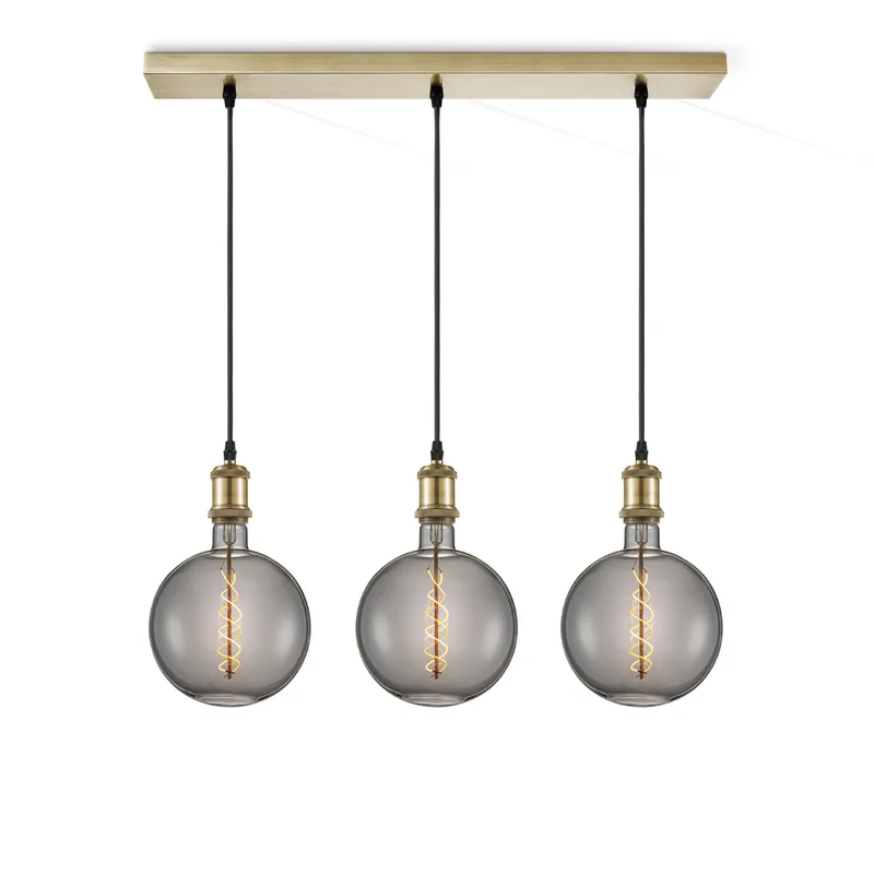 hanglamp Vintage brons 3L Beam Spiral g180 de Home Sweet Home en Smoke – photo produit