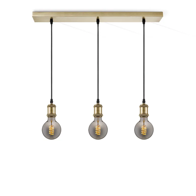 hanglamp Vintage brons 3L Beam Spiral g95 de Home Sweet Home en Smoke – photo produit