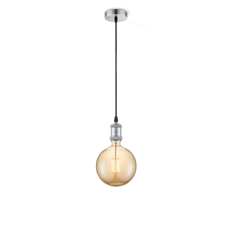 hanglamp Vintage Globe g180 - Mat staal de Home Sweet Home en Amber – photo produit