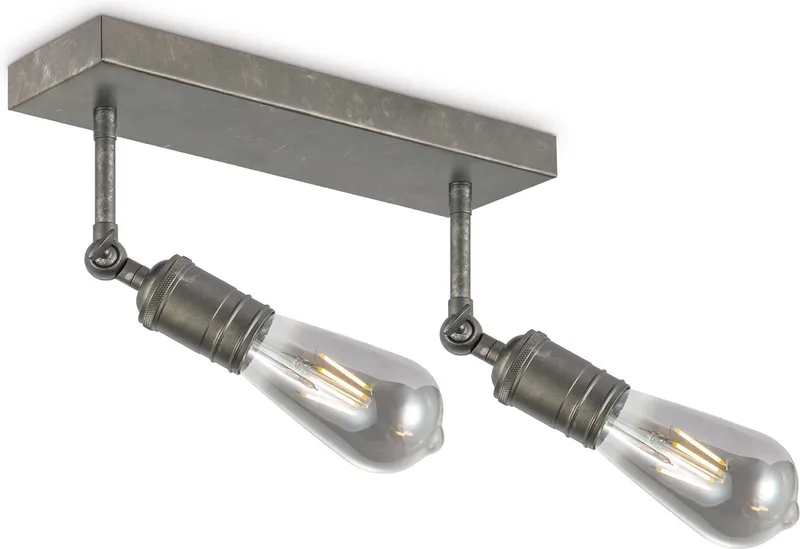 Industriële LED Opbouwspot Spy - 30/15/20.7cm - 2 lichts plafondspot - Dimbaar - inclusief LED lichtbron - E27 van Home Sweet Home in Antraciet – productfoto