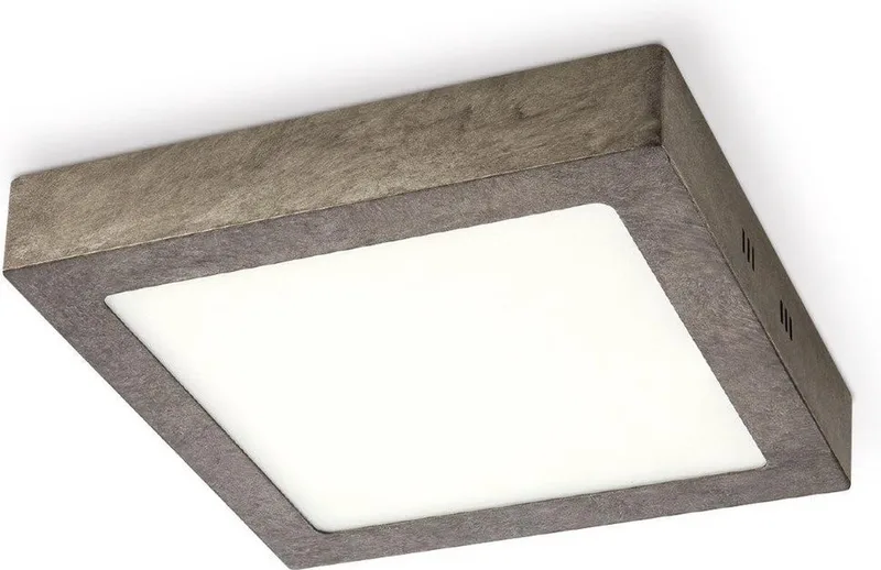 Industriële LED Plafondlamp Ska - 22/22/3.6cm - Vierkant - LED geïntegreerd - 15W 1500lm 3000k - warm wit licht von Home Sweet Home in Anthrazit – Produktfoto