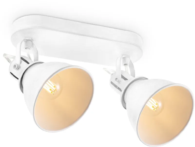 Industriële Plafondspots - Met 2 E14 Fitting - Metaal Spotlights - 24 x 10 x 20.5cm - Voor woonkamer en slaapkamer von Home Sweet Home in Weiß – Produktfoto