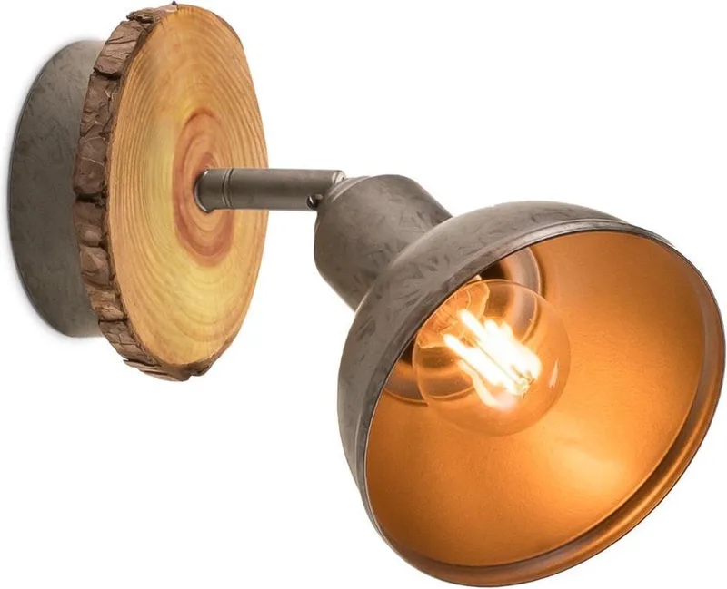 Industriële Plafondspots - Rusty - Met E14 Fitting - Metaal Spotlights - 10.5 x 10.5 x 21cm - Voor woonkamer en slaapkamer de Home Sweet Home en Natuurlijk – photo produit