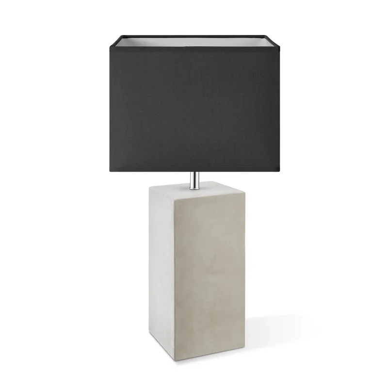 Industriële tafellamp Block - beton/antraciet - tafellamp Pillar beton inclusief lampenkap 25/25/18cm - tafellamp hoogte 45 cm - geschikt voor E27 LED lamp - Tafellamp geschikt voor woonkamer, slaapkamer, thuiskantoor de Home Sweet Home en Gris foncé – photo produit