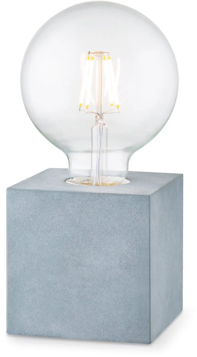 Industriële tafellamp Dry Vierkant - 8,5/8.5/8,5cm - bedlampje - geschikt voor E27 LED lichtbron - gemaakt van Metaal de Home Sweet Home en Beton – photo produit