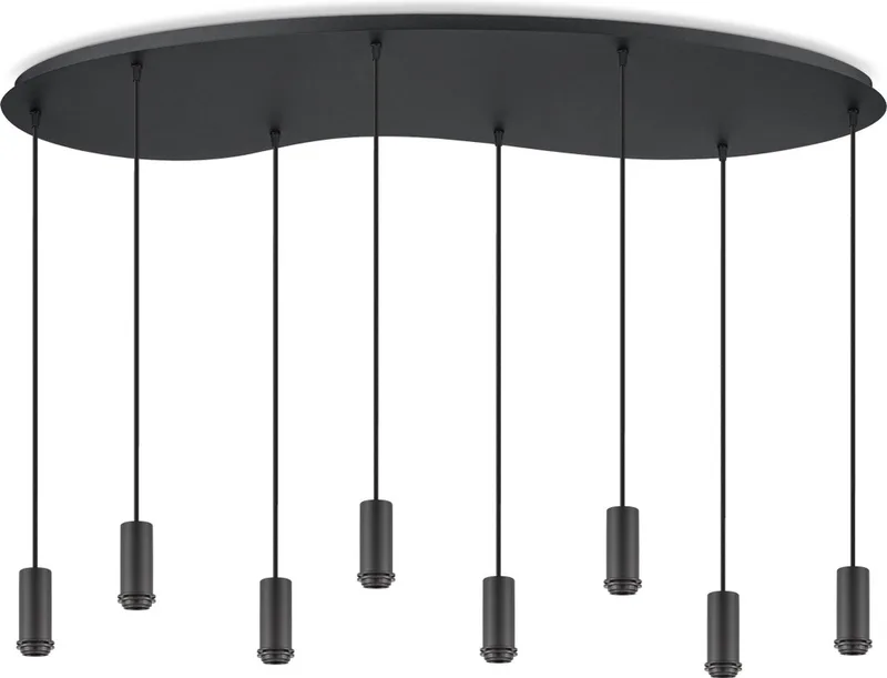 Metaal kroonluchter - Industrie hanglamp - Met 8 pcs lampvoeten - Ontworpen voor Eetkamer en Slaapkamer - 120 x 41.3 x von Home Sweet Home in Schwarz – Produktfoto