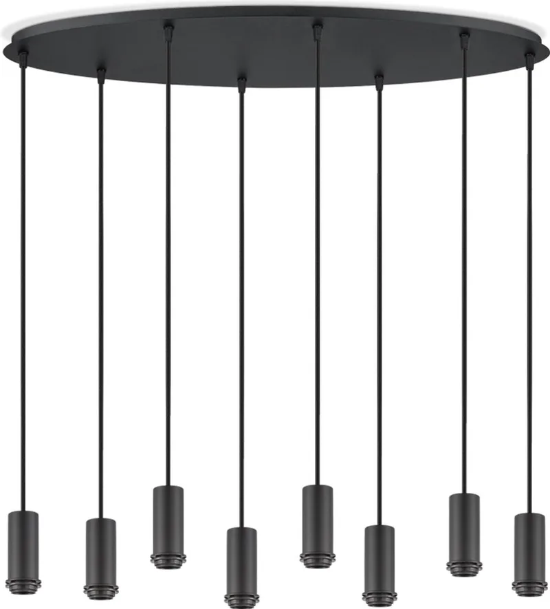 Metaal kroonluchter - Industrie hanglamp - Met 8 pcs lampvoeten - Ontworpen voor Eetkamer en Slaapkamer - 80 x 25 x van Home Sweet Home in Zwart – productfoto