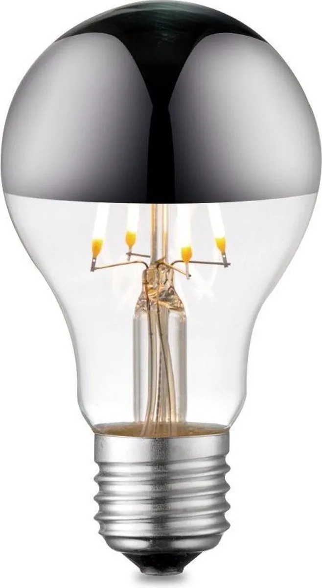 Moderne LED Lichtbron chroom - 6/6/10cm - A60 4W 350lm 3000K - warm wit licht- geschikt voor E27 fitting by Home Sweet Home – product photo