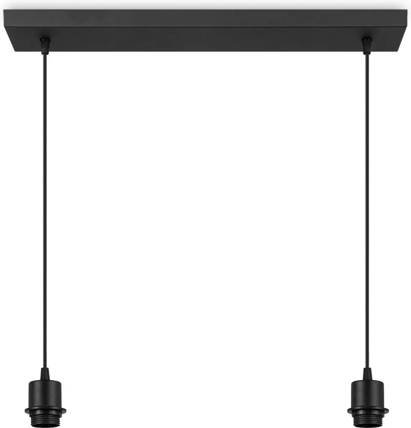 Zwarte Industriële Hanglamp - Metalen Kroonluchter - 55 cm - Geschikt voor E27 Lichtbron - Voor Eetkamer en Slaapkamer van Home Sweet Home in Zwart – productfoto