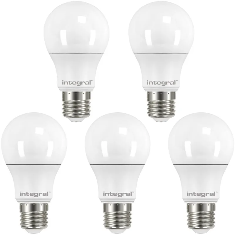 5 Pack - E27 Led Bol Lamp A60 - 4W - 470 LM - 2700K Warm Wit - Dimmable de Integral LED – photo produit