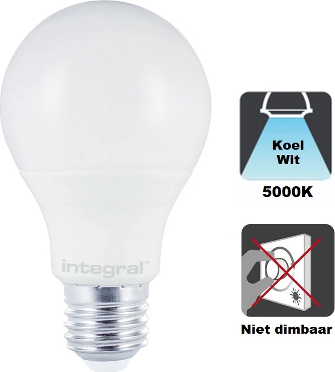 E27 LED lamp - 9,5 watt - 5000K - 1055 lumen - Frosted cover - Niet dimbaar van Integral LED – productfoto