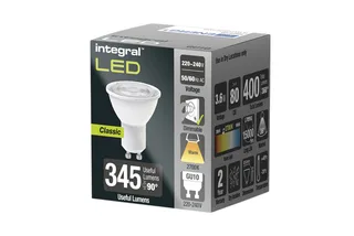 GU10 LED spot - 3,6 watt - 2700K extra warm wit - 400 lumen - dimbaar fra Integral LED – produktbillede 2 af 2