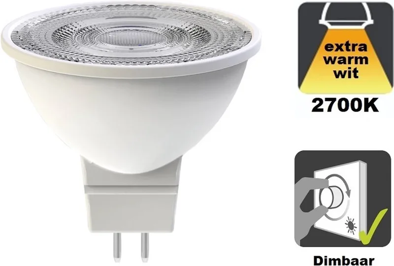 GU5.3 LED spot - 3,4 watt - 2700K - 380 lumen - 12V - Dimbaar van Integral LED – productfoto