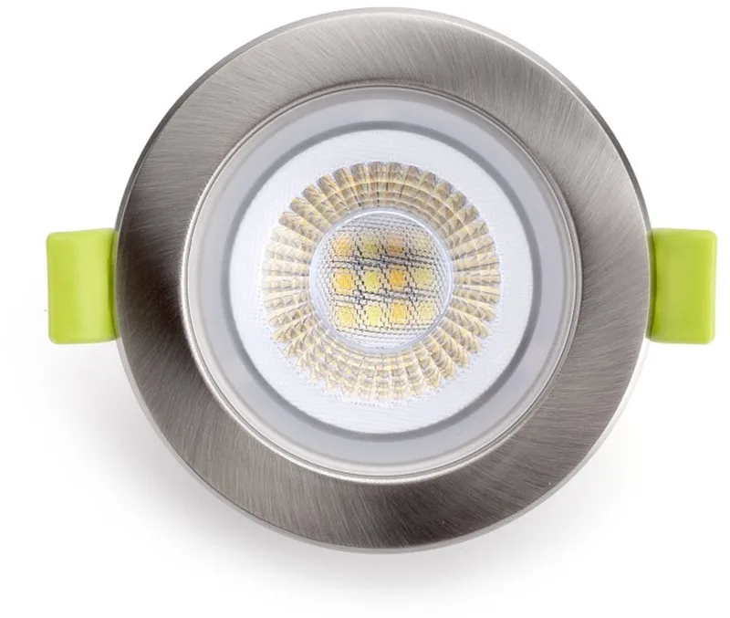 inbouwspot 5W 600lm 38º Instelbare Lichtkleur | zaagmaat 6.5cm | Dimbaar | IP65 | Geen fitting | Warm Wit-Koel Wit-Daglicht | 5 watt | 25.000 Branduren de Integral LED en Satijn Nikkel – photo produit