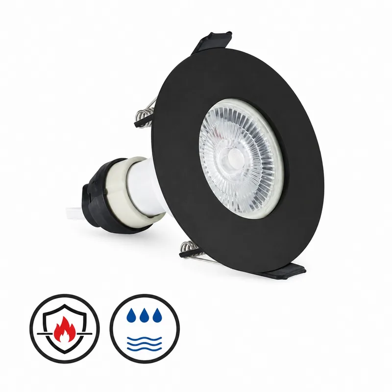inbouwspot rond IP65 | zaagmaat 7cm | incl. GU10 fitting excl. lichtbron | GU10 van Integral LED in Zwart – productfoto