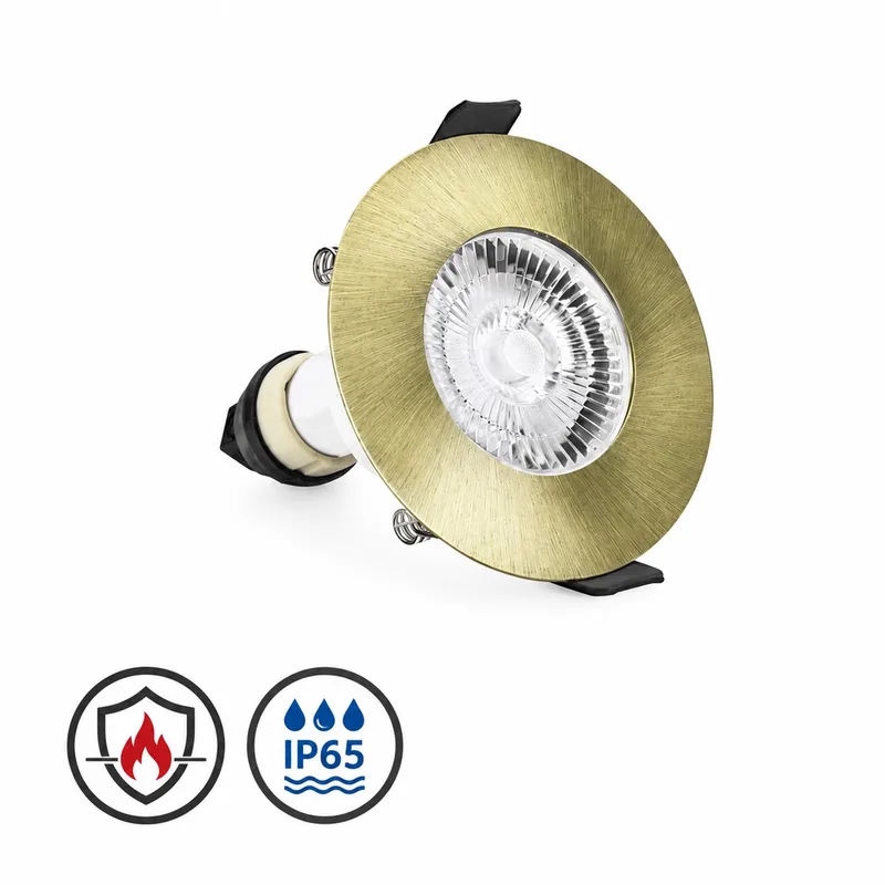 Led Spot Armatuur Antiek / Messing | IP65 waterbestendig | Incl. GU10 Fitting von Integral LED in Bronze – Produktfoto