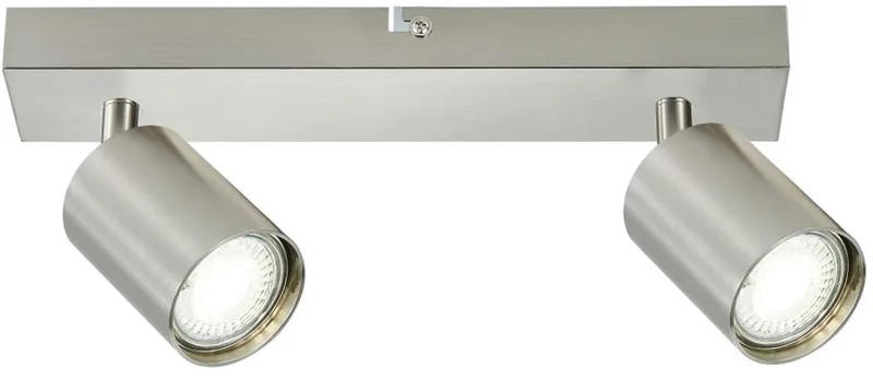 Opbouw Bar Spot Armatuur Siena - 2x GU10 (max 10 watt per spot) - IP20 de Integral LED en Satin Nickel – photo produit