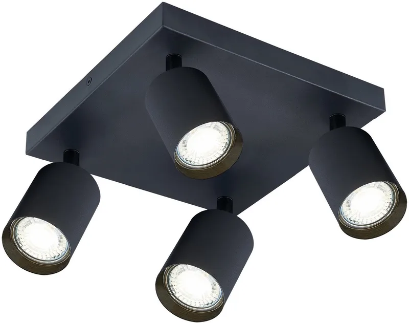 Opbouw Vierkant Spot Armatuur Siena - 4x GU10 (max 10 watt per spot) - IP20 de Integral LED en Noir – photo produit