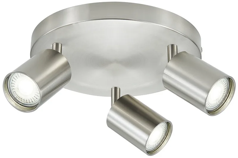 Plafondspot Siena Rond voor 3x GU10 lamp (niet meegeleverd) | 3x GU10 by Integral LED in Mat nikkel – product photo
