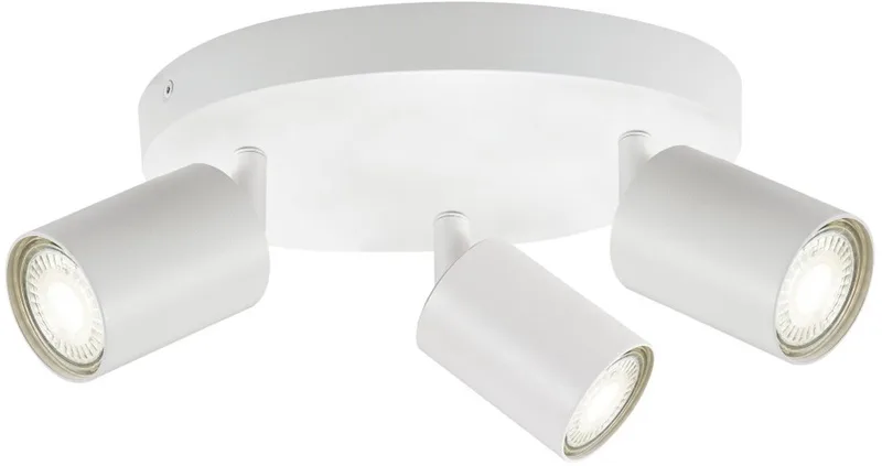 Plafondspot Siena Rond voor 3x GU10 lamp (niet meegeleverd) | 3x GU10 de Integral LED en Mat wit – photo produit