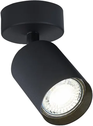Plafondspot Siena voor 1x GU10 lamp (niet meegeleverd) | GU10 de Integral LED en Mat zwart – photo produit 1 sur 2