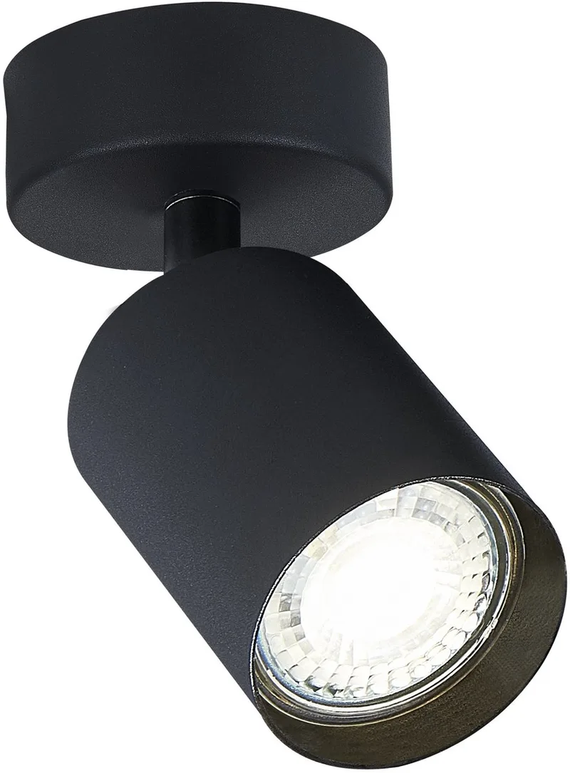 Plafondspot Siena voor 1x GU10 lamp (niet meegeleverd) | GU10 de Integral LED en Mat zwart – photo produit 1 sur 2