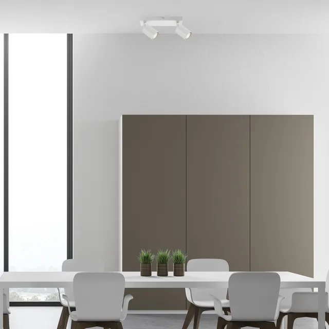 Plafondspot Siena voor 2x GU10 lamp (niet meegeleverd) | 2x GU10 by Integral LED in Mat wit – product photo 2 of 2