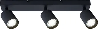 Plafondspot Siena voor 3x GU10 lamp (niet meegeleverd) | 3x GU10 de Integral LED en Mat zwart – photo produit 1 sur 2