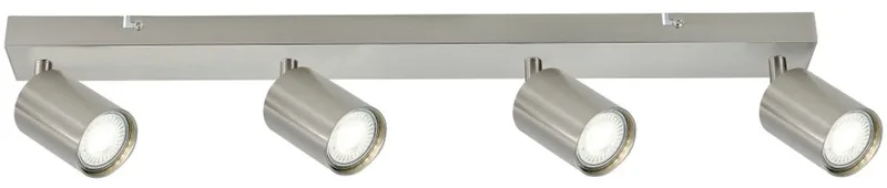 Plafondspot Siena voor 4x GU10 lamp (niet meegeleverd) | 4x GU10 de Integral LED en Mat nikkel – photo produit