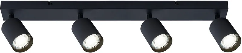 Plafondspot Siena voor 4x GU10 lamp (niet meegeleverd) | 4x GU10 de Integral LED en Mat zwart – photo produit
