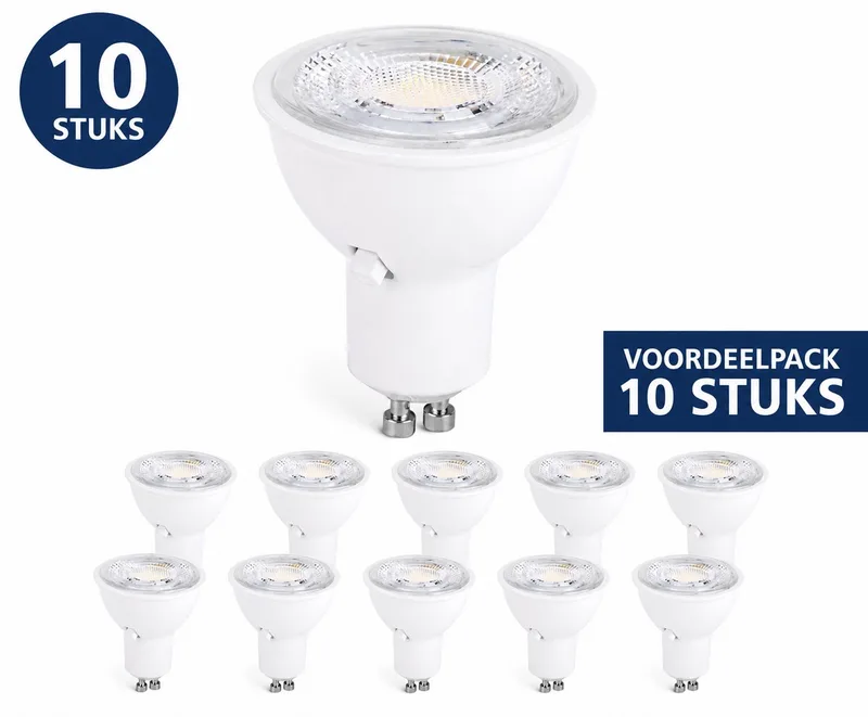 Voordeelpack 10x Integral GU10 LED Lamp 4.9W 540lm CCT Switch 2700K/3000K/4000K Dimbaar 60° Wit | GU10 50mm | Extra Warm Wit-Warm Wit-Koel Wit | 4.9 watt | 25.000 Branduren de Integral LED – photo produit