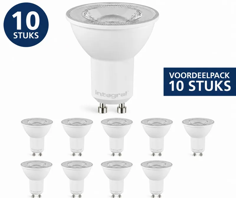 Voordeelpack 10x Integral GU10 LED Lamp 5.7W 600lm 2700K Dimbaar 36° Extra Warm Wit | GU10 50mm | 5.7 watt | 25.000 Branduren von Integral LED – Produktfoto