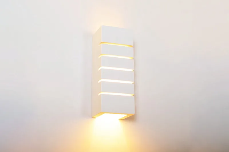 wandlamp Rafina decoratief overschilderbaar voor 1x lichtbron | E14 | Max 1X40W exclusief van Integral LED in Gips – productfoto