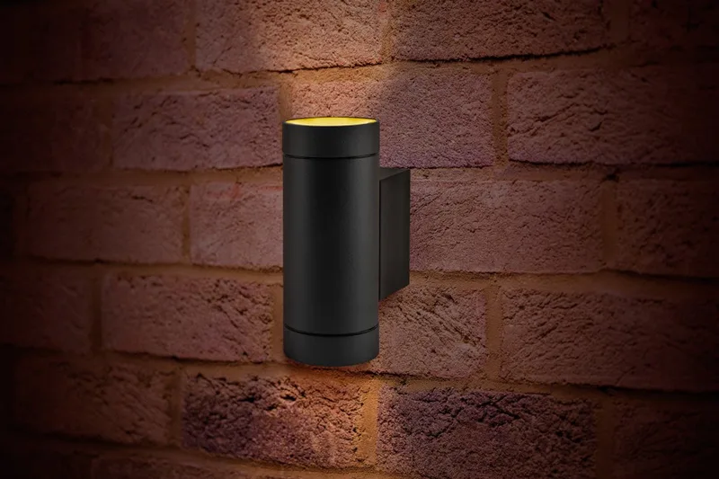 wandlamp Versari IP54 voor 2x LED GU10 Up&Down licht Buitenlamp | 2x GU10 | Max 2x 5W exclusief fra Integral LED i Mørkegrå – produktbillede