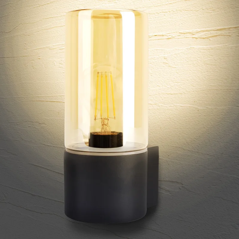 wandlamp Winchester IP65 voor 1x LED lamp Buitenlamp | E27 | Max 20W LED de Integral LED en Gris foncé – photo produit