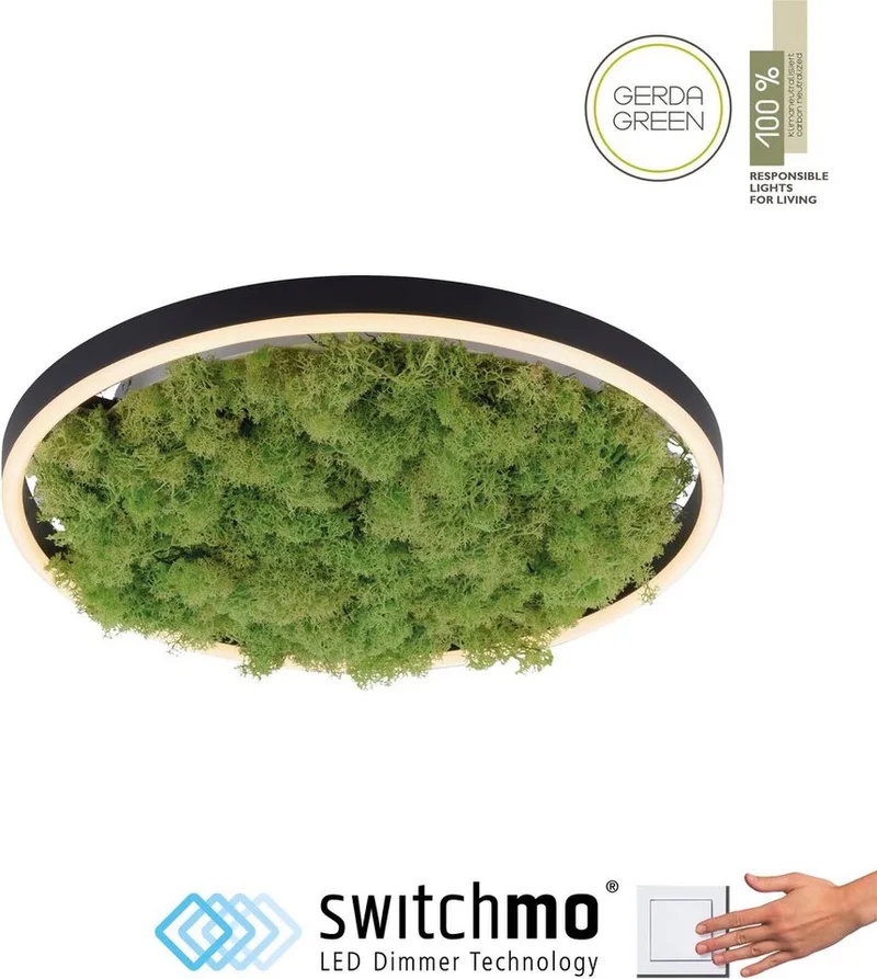 Deckenleuchte GREEN RITU, LED fest integriert, Warmweiß fra Just Light i Grøn – produktbillede