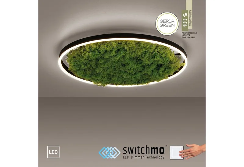 Deckenleuchte GREEN RITU, LED fest integriert, Warmweiß de Just Light en Vert – photo produit
