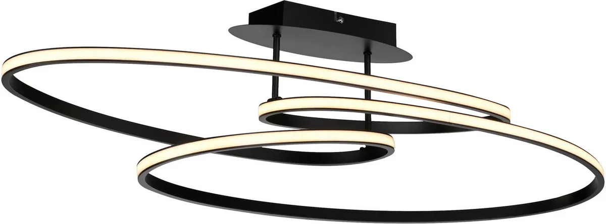 Deckenleuchte LUMACA, Ein-/Ausschalter, LED fest integriert, Warmweiß, LED van Just Light in Zwart – productfoto