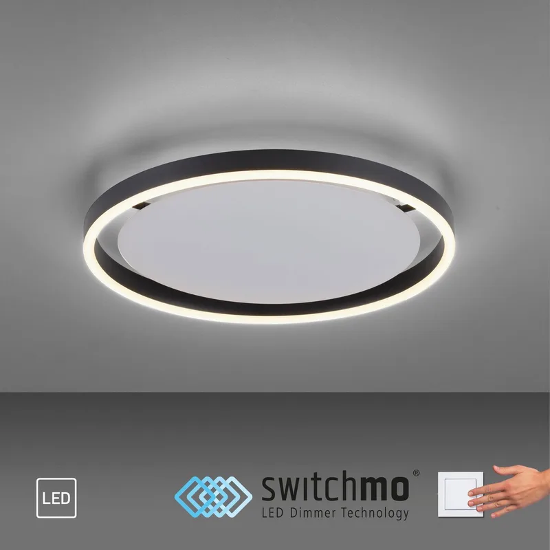 Deckenleuchte RITUS, LED fest integriert, Warmweiß, LED, dimmbar, Switchmo, dimmbar, Switchmo fra Just Light i Sort – produktbillede