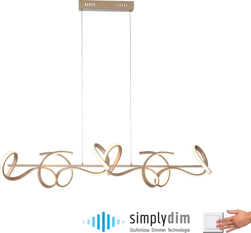 Hanglamp Curls 40Watt incl. Dimmer fra Just Light i Mat Goud – produktbillede