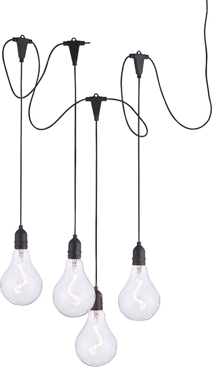 Hanglamp Edison buitenlamp ophangen Feeënlampen hanglamp tuinverlichting, 4x LED warm wit, LxBxH 150x11x50 cm de Just Light en Noir – photo produit