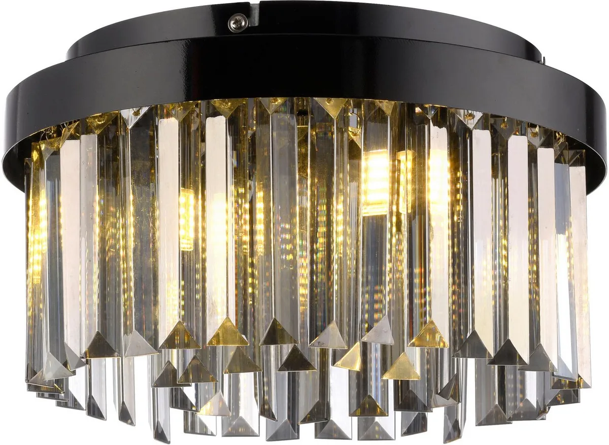 Kronleuchter KULUNKA, Ein-/Ausschalter, Leuchtmittel wechselbar, Warmweiß, ExklusiveG9 de Just Light en Noir – photo produit