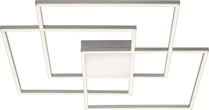 LED Deckenleuchte "Asmin" Deckenlampe Farbe Stahl, 12W 2700-5000 K, Fernbedienung, Lampe, 75 x 75 cm, Wohnzimmer Leuchte de Just Light en Argent – photo produit